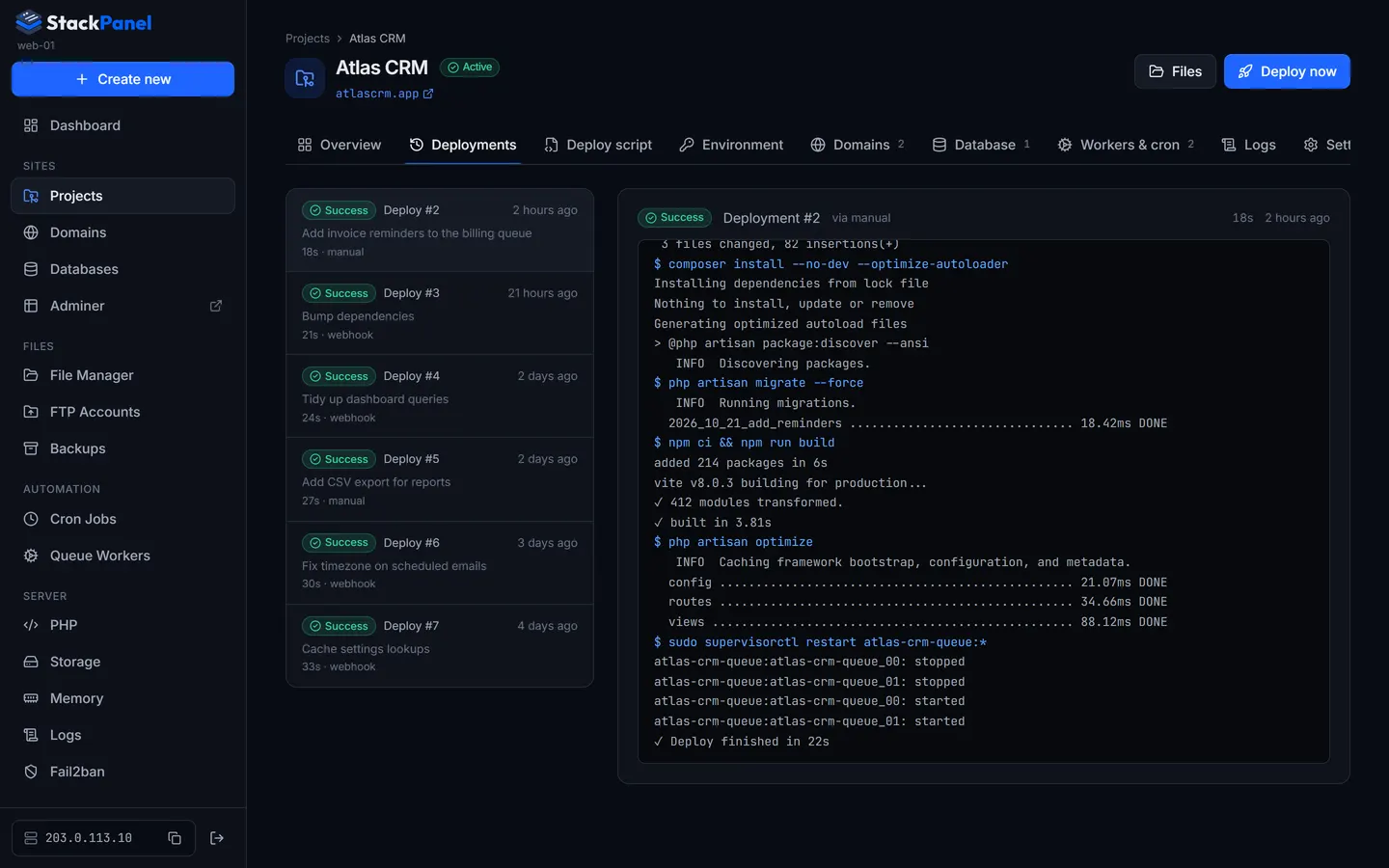 A deployment log in StackPanel